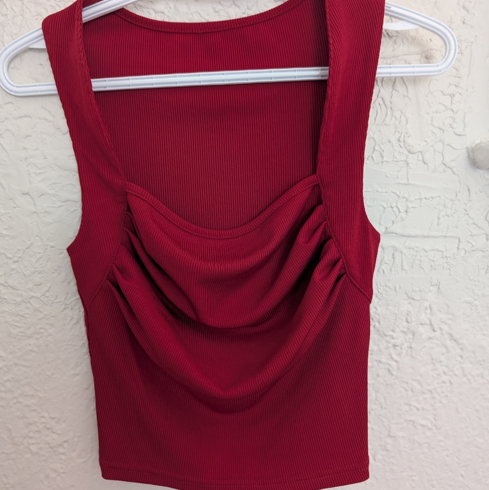 Elegant Red Sleeveless Top